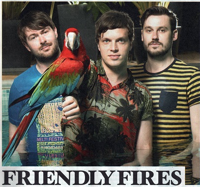 Freindly Fires with a parrot newspaper cutting
